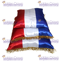 Coussin d'inauguration avec franges, 100% soie tissée, respirant, enduit de PU