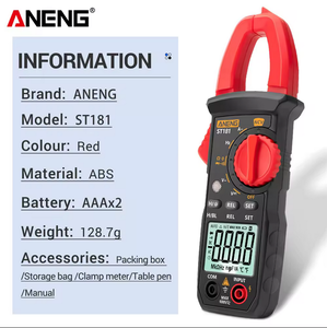 Multimètre numérique à pince ANENG ST181 DC/AC 40A/400A 400-600V 4000 comptes, testeur de tension et ampèremètre pour applications automobiles - Product Image 5