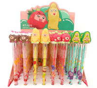 Ensemble de crayons mécaniques HB motif fruits (banane, avocat) avec mine de 2,0 mm, sans taille-crayon, éternel, pour la classe des élèves, papeterie
