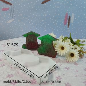 Moldes de fundición de resina hechos a mano para adornos decorativos DIY estilo Ins herramientas de escritorio de silicona molde de Papá Noel - Product Image 2