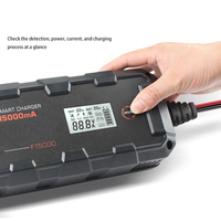 Chargeur de batterie de voiture sans fil portable Boman 12-24V avec télécommande, sortie 15A, charge automatique multifonction