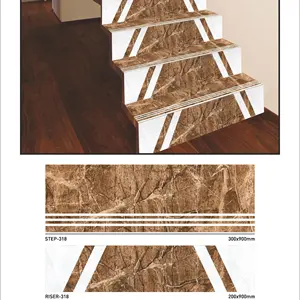 Carreaux de marche pour escalier en céramique, carreaux, tuiles antidérapantes, effet marbre, en porcelaine mate, GVT 90x30