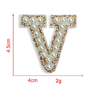 Dễ thương ban đầu ngọc trai <span class=keywords><strong>Rhinestone</strong></span> thêu các bản vá lỗi tự làm sắt-<span class=keywords><strong>on</strong></span> từ trên vải nhà máy bán buôn - Product Image 2