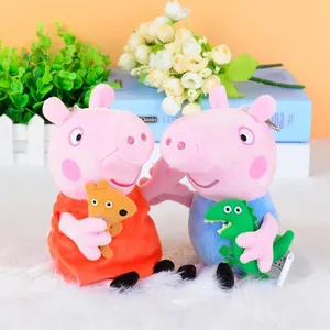 Piggy, boneco de pelúcia de venda quente, uma família de quatro novos bonecos George Pe-ppa, anime de desenho animado, brinquedo de pelúcia de porco rosa, boneco de pelúcia de venda quente