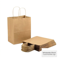Sacs en papier kraft personnalisés avec logo imprimé, sacs de shopping et cadeaux avec poignées, sacs en papier kraft blanc et brun, sacs de magasin en papier kraft