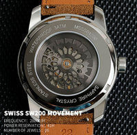 Montres automatiques à minutes rétrogradées, secondes centrales, style simple, mécaniques, heures sauteuses, montre-bracelet homme, fabricant sur mesure