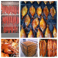 Four industriel automatique pour la fumée de viande et de poisson - Machine à saucisses haute performance en acier inoxydable 304 avec moteur central