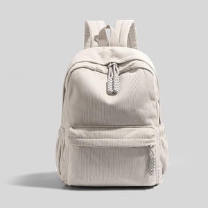 Sacs à dos élégants en velours côtelé de style coréen pour femmes, avec logo coloré, sur mesure, mignons et de qualité supérieure - Product Image 1