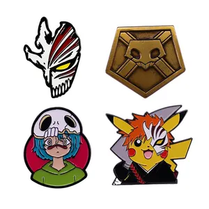 7 Color High Quality Anime Bleach Metal Cloisonne Badge Pins Metal Craft in OPP bag and card package