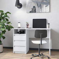 Table de bureau moderne, bureau d'ordinateur avec tiroirs, petite table de travail, bureau pour enfants avec espace de rangement 110 x 50 x 74 cm
