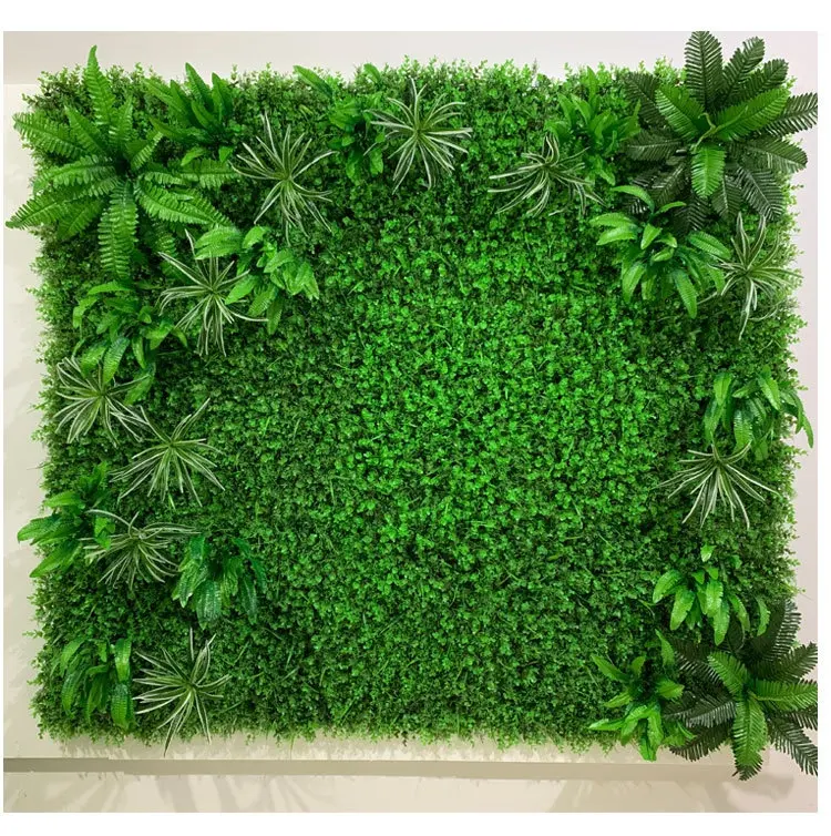 Z091 ev kapalı açık bahçe UV yangın geciktirici sahte yapay çim duvar paneli dekor yapay yeşil çim bitki duvar
