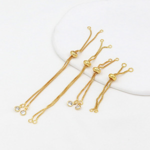 Factory direct stock of 18K <b>gold</b>-plated copper push-<b>pull</b> bracelets, DIY versatile adjustable <b>drawer</b> bracelets, snake bone - Product Image 4