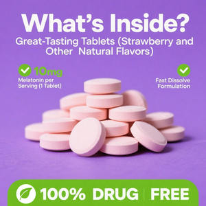 200 tablet non-lengket Melatonin cepat memecahkan obat gratis dewasa yang berlaku bantuan tidur rasa stroberi - Product Image 5