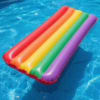 Arc-en-ciel personnalisé PVC gonflable flotteur rectangulaire piscine natation jouets pour enfants piscine flotteurs et radeaux