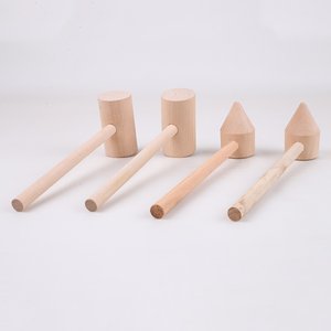 Grande Martello in Legno, Mazza da Falegname, Arte Popolare, Lucidato, Sostenibile, Decorativo, per Tavoli, Frantumazione Ghiaccio, Forma Irregolare - Product Image 5