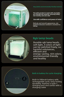 Lampe décorative à quatre couleurs changeantes, rechargeable par USB, lampe de nuit à interrupteur lumineux