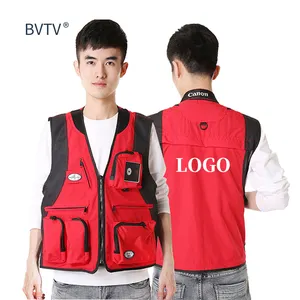 Custom Utlity Mesh Multi Pocket Reporter Work Fly Fishing Zipper Utility Vest