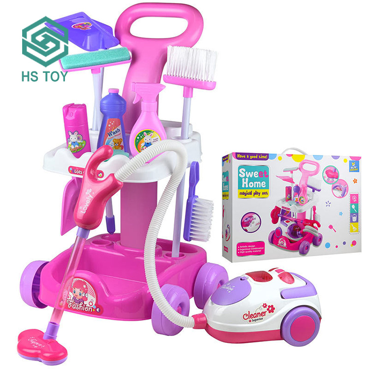 Интерактивная игрушка HS, Забавный комплект для уборки дома, игрушки для ролевых игр, пылесос для детей с батареей 3 * AA