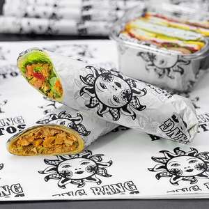 Papier d'emballage pour hamburgers, papier alimentaire de qualité alimentaire, épais, enduit de PE, imprimé avec logo personnalisé en gros, résistant à la graisse, pour charcuterie, biscuits - Product Image 6