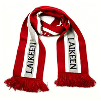 Maßgefertigter Doppelseitiger Gestrickter Fußball-Fanschal, Acryl-Jacquard-Sportschal mit Logo