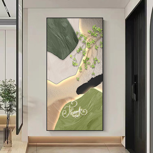 لوحة فنية لا تزال الحياة مجردة للممر الإسكندنافي خلفية غرفة المعيشة لوحة خضراء - Product Image 3