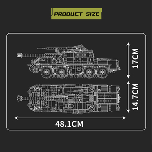 Mould King 20031 Set di Blocchi da Costruzione per Cannone Militare Elettrico Semovente, Puzzle con Controllo Remoto APP, Giocattoli Educativi MOC - Product Image 5