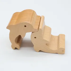 Décor à la maison enfants jouet en bois artisanat en forme de dauphin supports de téléphone portable