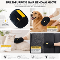 Gant de toilettage pour animaux à adsorption statique, lavable et réutilisable, pour enlever les poils de chat et de chien, nettoyeur de fourrure multi-usage pour meubles et animaux