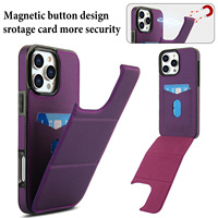 Étui de téléphone en cuir PU ultra fin pour Samsung Google Iphone 18 avec fente pour carte, coque de téléphone professionnelle antichoc avec support