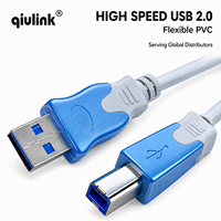 Cable de Impresora USB 2.0 Qiulink al por Mayor, Cable USB A a B de Alta Velocidad, Longitud Personalizada OEM ODM para Impresora y Escáner de Escritorio
