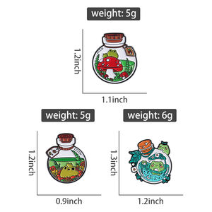 ضفدع لطيف دبوس المينا زجاجة جرعة سحرية بروش كارتون فطر شارة مجوهرات هدية للأطفال حقيبة ظهر أصدقاء بالجملة - Product Image 6