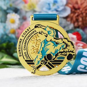 Hot Gold Silver Bronze Plated 3D Enamel Winning Judo Medals Sports Metal Zinc Alloy Personalized Your Own Custom Medals Award - Product Image 3