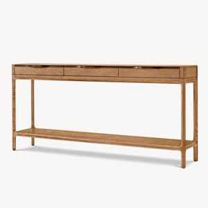 RH americano in legno massello portico <span class=keywords><strong>tavolo</strong></span> contro la parete divano posteriore diversi in rovere retrò pannello divisorio lungo <span class=keywords><strong>tavolo</strong></span> personalizzato - Product Image 5