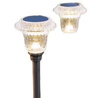 Lampe solaire LED pour allée, lumière blanche chaude 3000K, étanche, pour jardin, pelouse, paysage