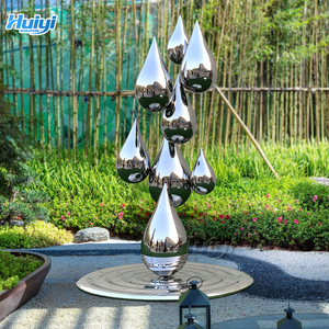 Đài phun nước bằng thép không gỉ kim loại nước thả bóng điêu khắc Thép không gỉ điêu khắc bóng đài phun nước tượng thép không gỉ - Product Image 6