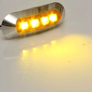 Luces Laterales Ovaladas Cromadas, 4 LED, 12v 24v, Luz LED de Alta Luminosidad para Camiones, Remolques, Camiones <span class=keywords><strong>Scania</strong></span> - Product Image 4