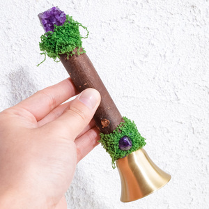 Cetro de Madera con Cristal de <span class=keywords><strong>Amatista</strong></span> Natural, Campana Mágica, Adornos <span class=keywords><strong>Espirituales</strong></span>, Decoración para Sanación Energética, Regalos - Product Image 5