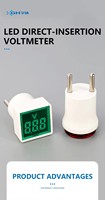 YUDA AD22B-22V 22MM 10A 220V LED R/Y/B/G/W Voltmeter Digital Sisipan Langsung IP53 untuk Penggunaan Rumah & Kantor Tersedia Kustom-amy