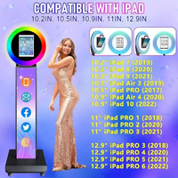 Anneau lumineux LED rotatif KINGSUN en métal pour photomaton, compatible Pro Air iPad Selfie, avec logo personnalisable pour mariage et fête