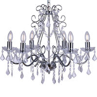 Vente chaude bon prix Décoration De Mariage Classique Bougie Lampe Suspendue De Luxe style européen Lustre En Cristal D'or