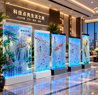 Mur d'eau à bulles LED en acrylique personnalisé, écran de séparation intérieur, décoration de hall d'hôtel, mur d'eau à bulles décoratif commercial