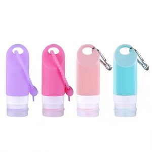 Kit de voyage personnalisé avec logo, flacons souples en silicone approuvés, vides, pour shampoing, gel douche, liquides, rechargeables - Product Image 1