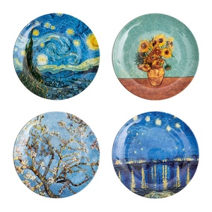 <span class=keywords><strong>Assiette</strong></span> à dîner décorative de 21 cm (8 pouces) en céramique, style nordique, peinte à la main, effet peinture à <span class=keywords><strong>l</strong></span>'huile Van Gogh, <span class=keywords><strong>assiette</strong></span> à dessert. - Product Image 1