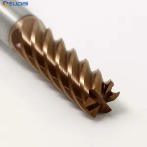 SUPAL Carbide Finishing End Mill 6 Flutes Carbide Special Tool For Aluminum Golden End Mill For Metal Cutting 3 Flute 10 Pieces