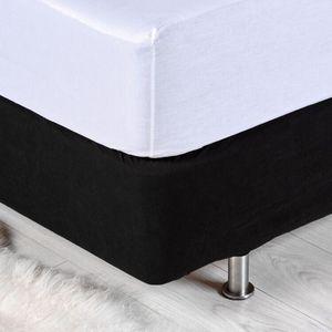 100% <span class=keywords><strong>di</strong></span> Base del letto aderente in poliestere <span class=keywords><strong>di</strong></span> peluche nero gonna del letto mantovana del letto - Product Image 3