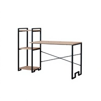 Bureau d'ordinateur moderne pour la maison, table d'étude, poste de travail, bureau d'écriture, structure métallique, surface en bois, rangement gain de place