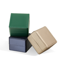 Boîte de rangement pour montre de luxe de haute qualité avec logo personnalisé en cuir PU noir, boîte de présentation de bijoux