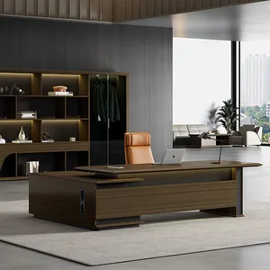豪華なCEOのボステーブルと椅子のオフィステーブルのデザイン画像現代のエグゼクティブオーダー
