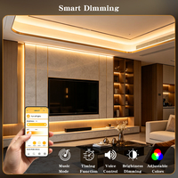 Tira de Luz LED Flexible SMD 2835 CCT 2700K-6500K con Atenuación Inteligente 80RA+ Control Remoto de Cobre DC12V 24V para Hogar, Centro Comercial y Gabinetes