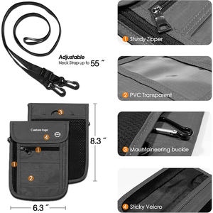 Porte-téléphone de voyage avec blocage RFID, pochette de cou pour documents et argent, pour femmes et hommes, pour garder les documents et l'argent en sécurité - Product Image 3